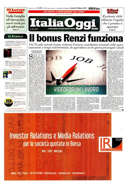 Italia oggi : quotidiano di economia finanza e politica